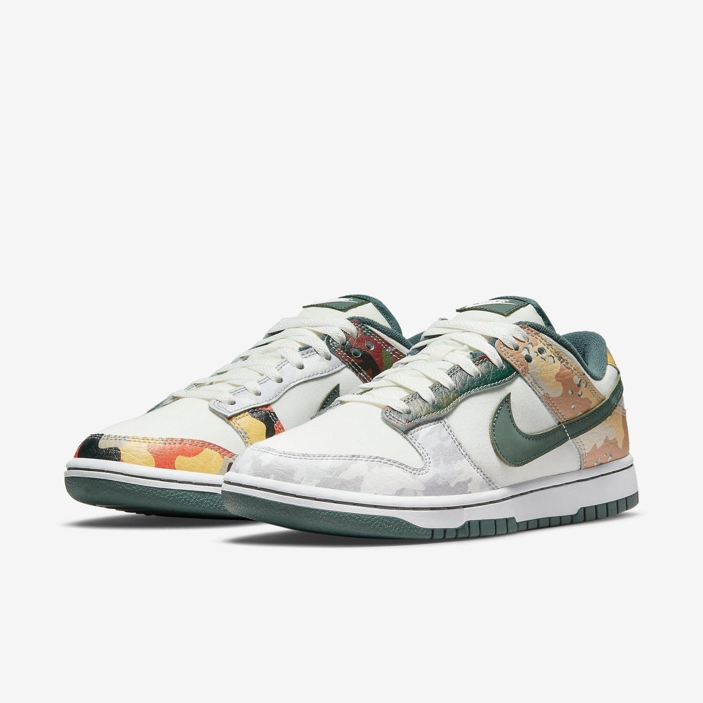 Nike Dunk Low SE 'Multi Camo' (2021) [DH0957-100] Athletic Basketball Skateboarding Sports Sneakers in Sail / Vintage Green for Unisex Adult Mens - AVBL MRKT (1)