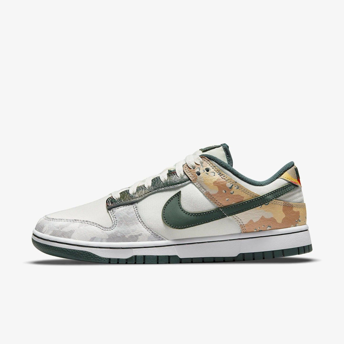 Nike Dunk Low SE 'Multi Camo' (2021) [DH0957-100] Athletic Basketball Skateboarding Sports Sneakers in Sail / Vintage Green for Unisex Adult Mens - AVBL MRKT (2)