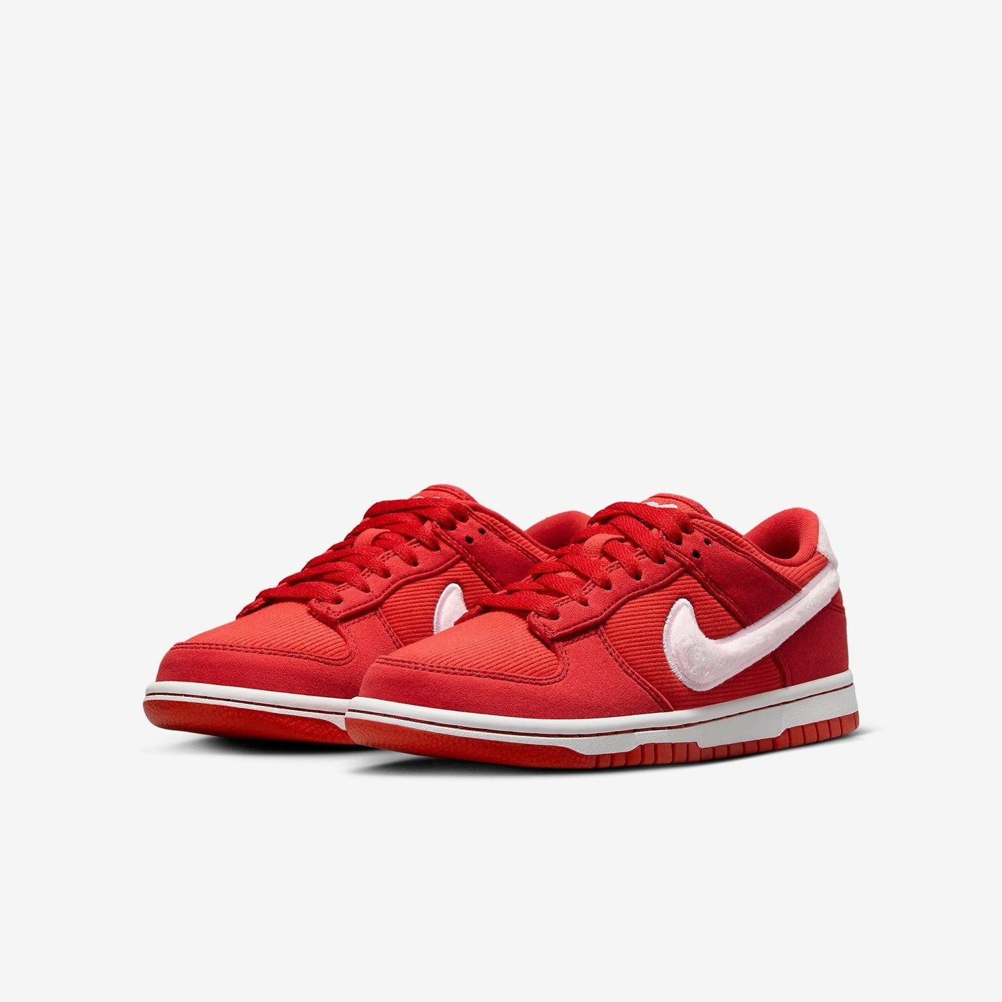 Nike Dunk Low 'Valentine's Day Solemates' (2024) (GS) [FZ3548-612] Athletic Basketball Skateboarding Sports Sneakers in Fire Red / Pink Foam - Light Crimson for Unisex Youth Kids Junior Boys Girls - AVBL MRKT (1)