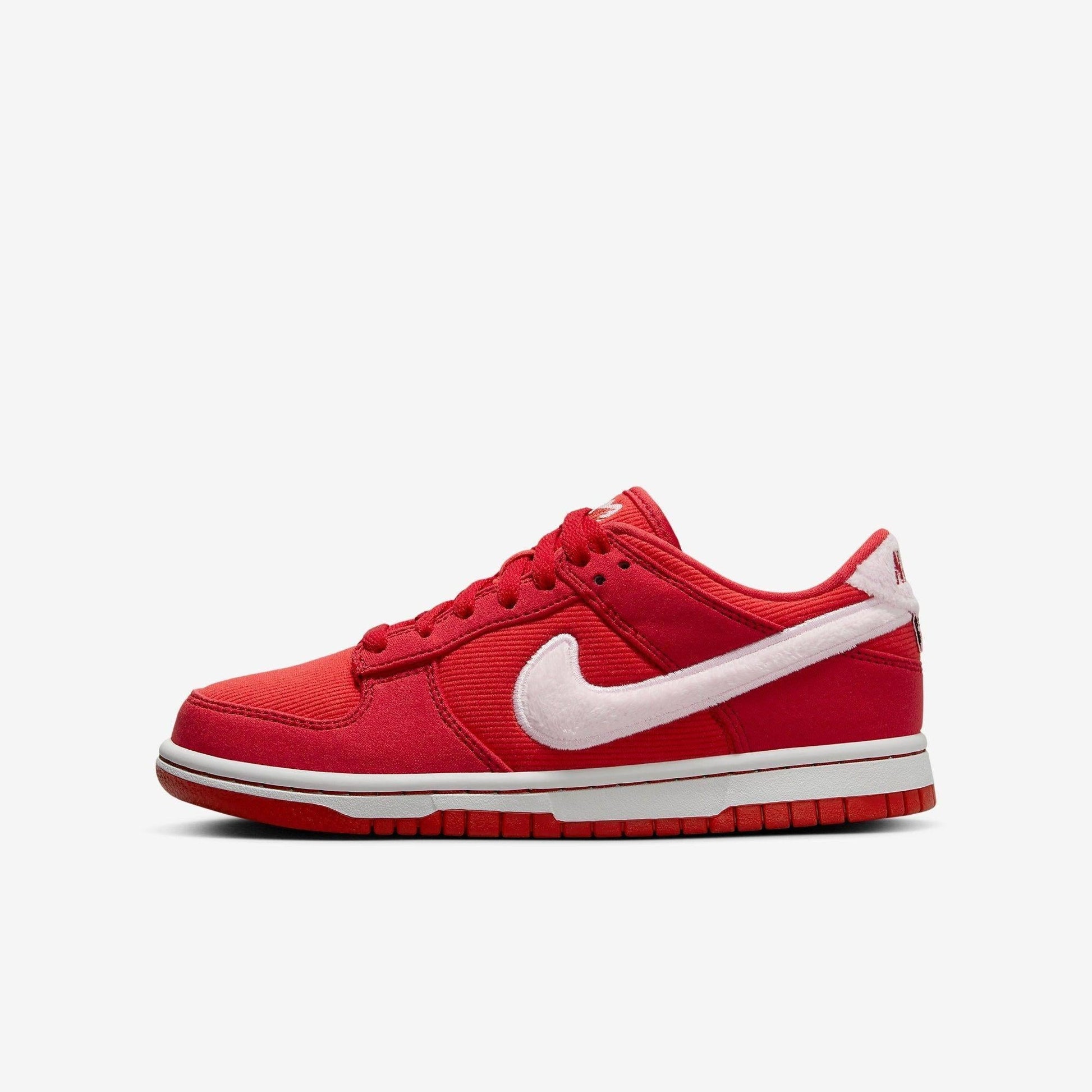 Nike Dunk Low 'Valentine's Day Solemates' (2024) (GS) [FZ3548-612] Athletic Basketball Skateboarding Sports Sneakers in Fire Red / Pink Foam - Light Crimson for Unisex Youth Kids Junior Boys Girls - AVBL MRKT (2)