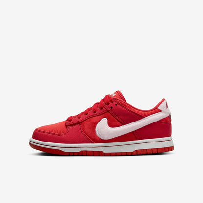Nike Dunk Low 'Valentine's Day Solemates' (2024) (GS) [FZ3548-612] Athletic Basketball Skateboarding Sports Sneakers in Fire Red / Pink Foam - Light Crimson for Unisex Youth Kids Junior Boys Girls - AVBL MRKT (2)