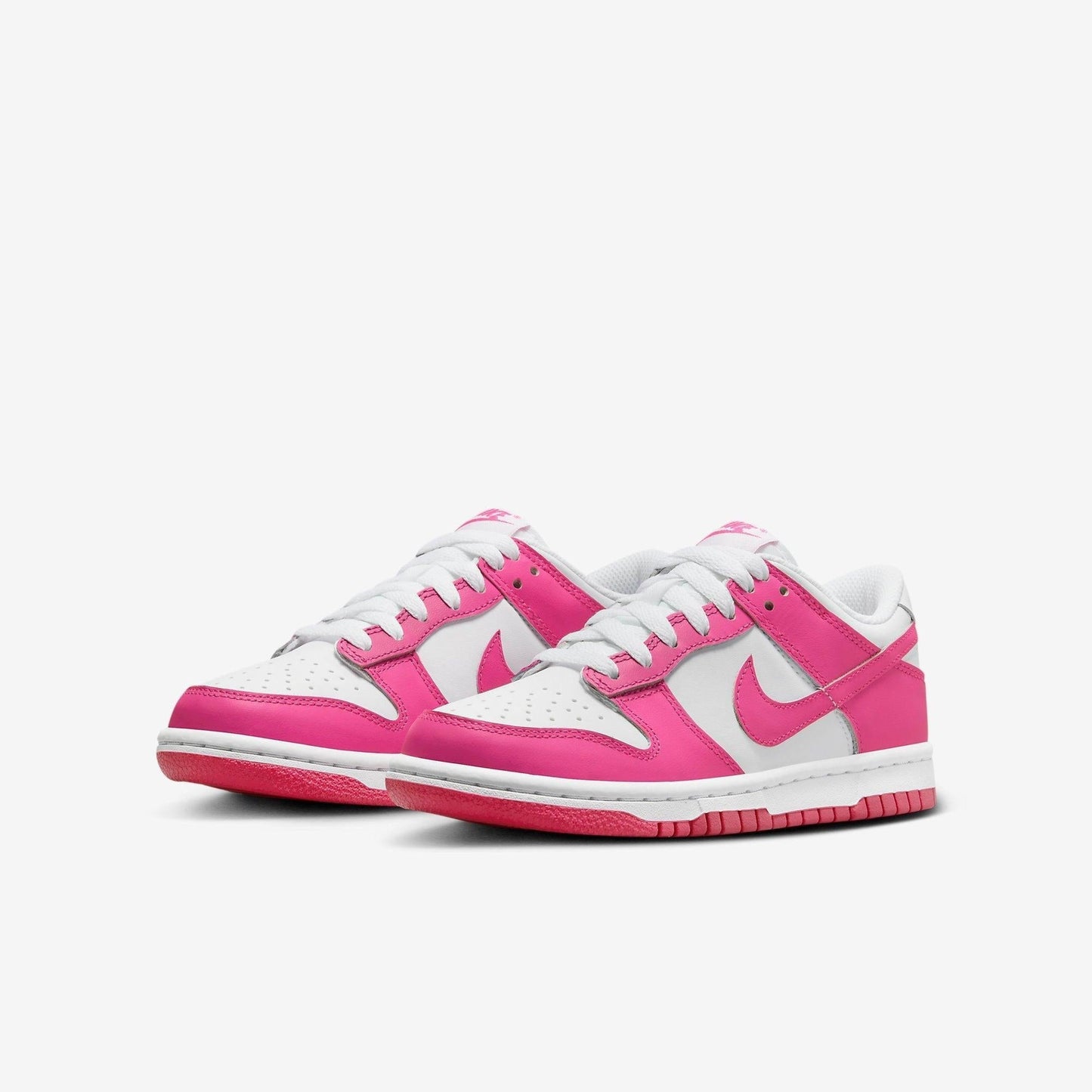 Nike Dunk Low 'White / Laser Fuchsia' (2022) (GS) [FB9109-102] Athletic Basketball Skateboarding Sports Sneakers in White / Laser Fuchsia for Unisex Youth Kids Junior Boys Girls - AVBL MRKT (1)
