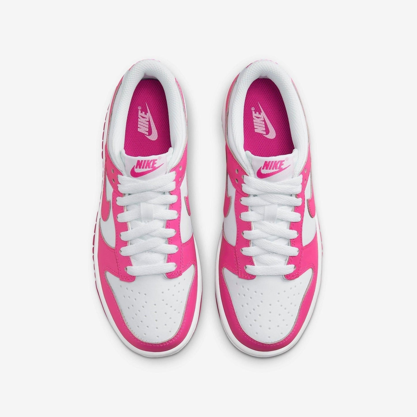 Nike Dunk Low 'White / Laser Fuchsia' (2022) (GS) [FB9109-102] Athletic Basketball Skateboarding Sports Sneakers in White / Laser Fuchsia for Unisex Youth Kids Junior Boys Girls - AVBL MRKT (5)