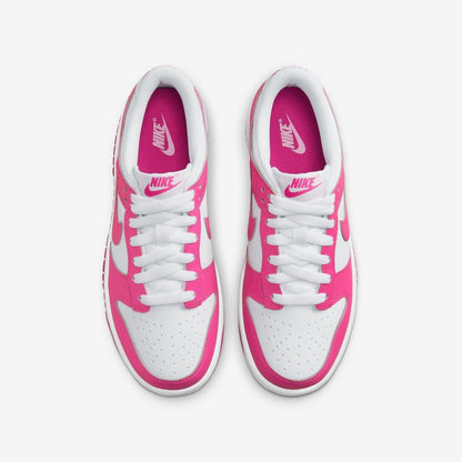 Nike Dunk Low 'White / Laser Fuchsia' (2022) (GS) [FB9109-102] Athletic Basketball Skateboarding Sports Sneakers in White / Laser Fuchsia for Unisex Youth Kids Junior Boys Girls - AVBL MRKT (5)