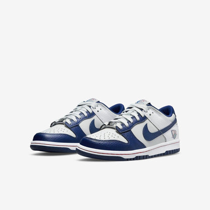 Nike Dunk Low x NBA '75th Anniversary Brooklyn Nets' (2021) (GS) [DO6288-001] Athletic Basketball Skateboarding Sports Sneakers in Grey Fog / Blue Void - White for Unisex Youth Kids Junior Boys Girls - AVBL MRKT (1)