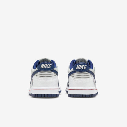 Nike Dunk Low x NBA '75th Anniversary Brooklyn Nets' (2021) (GS) [DO6288-001] Athletic Basketball Skateboarding Sports Sneakers in Grey Fog / Blue Void - White for Unisex Youth Kids Junior Boys Girls - AVBL MRKT (6)