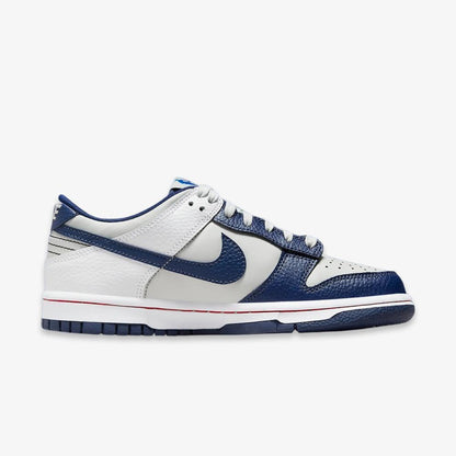 Nike Dunk Low x NBA '75th Anniversary Brooklyn Nets' (2021) (GS) [DO6288-001] Athletic Basketball Skateboarding Sports Sneakers in Grey Fog / Blue Void - White for Unisex Youth Kids Junior Boys Girls - AVBL MRKT (4)