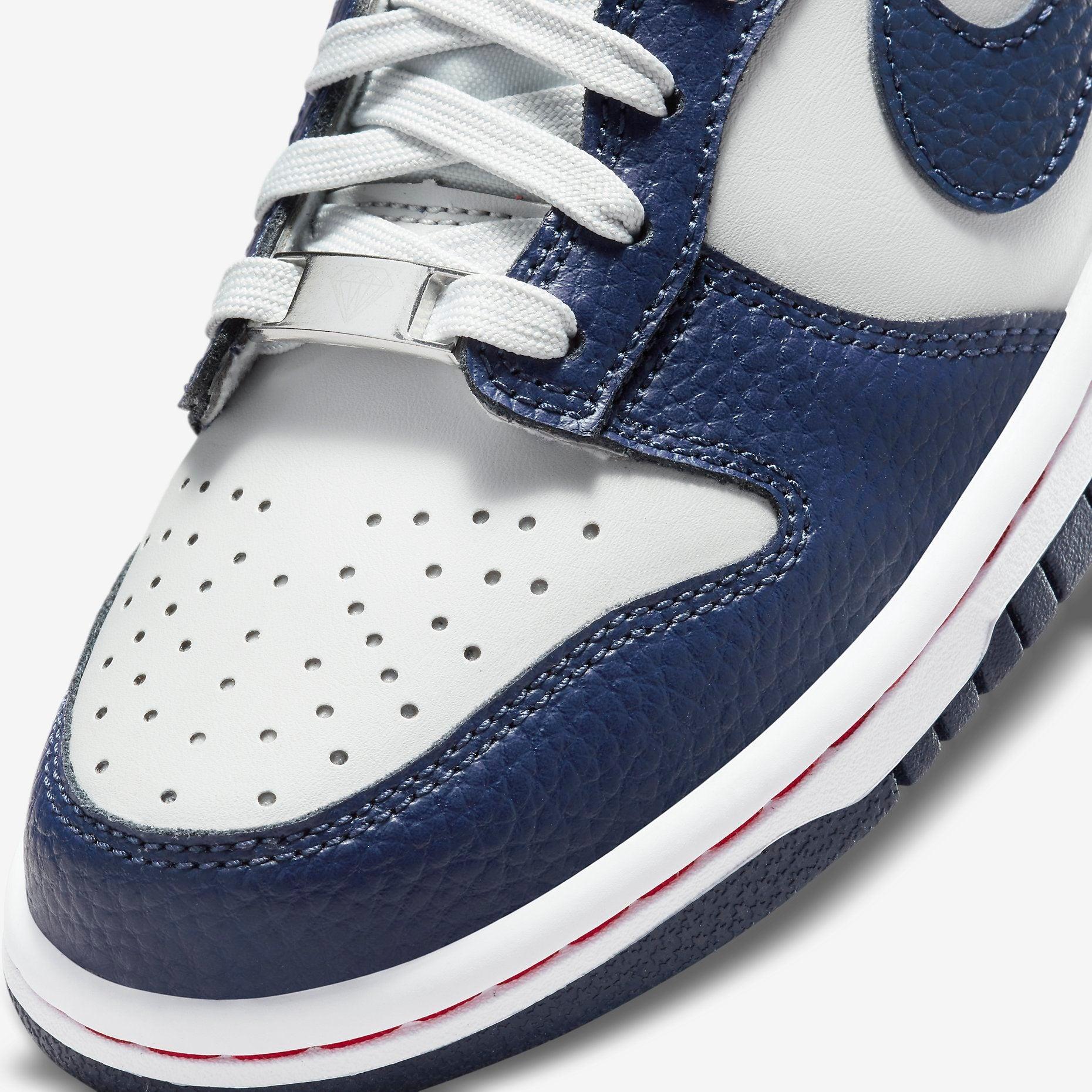 Nike Dunk Low x NBA '75th Anniversary Brooklyn Nets' (2021) (GS) [DO6288-001] Athletic Basketball Skateboarding Sports Sneakers in Grey Fog / Blue Void - White for Unisex Youth Kids Junior Boys Girls - AVBL MRKT (7)