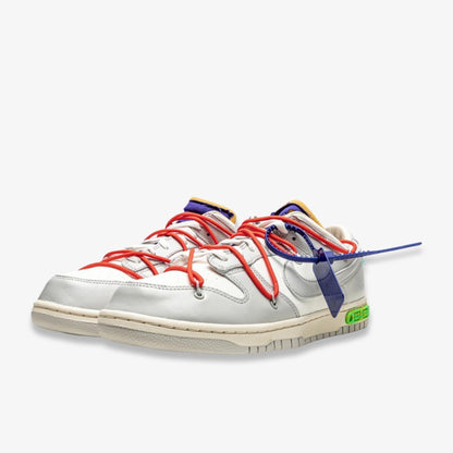 Nike Dunk Low x Off-White 'Lot 23 of 50' (2021) [DM1602-126] Athletic Basketball Skateboarding Sports Sneakers in Sail / Neutral Grey - Habanero Red for Unisex Adult Mens - AVBL MRKT (1)
