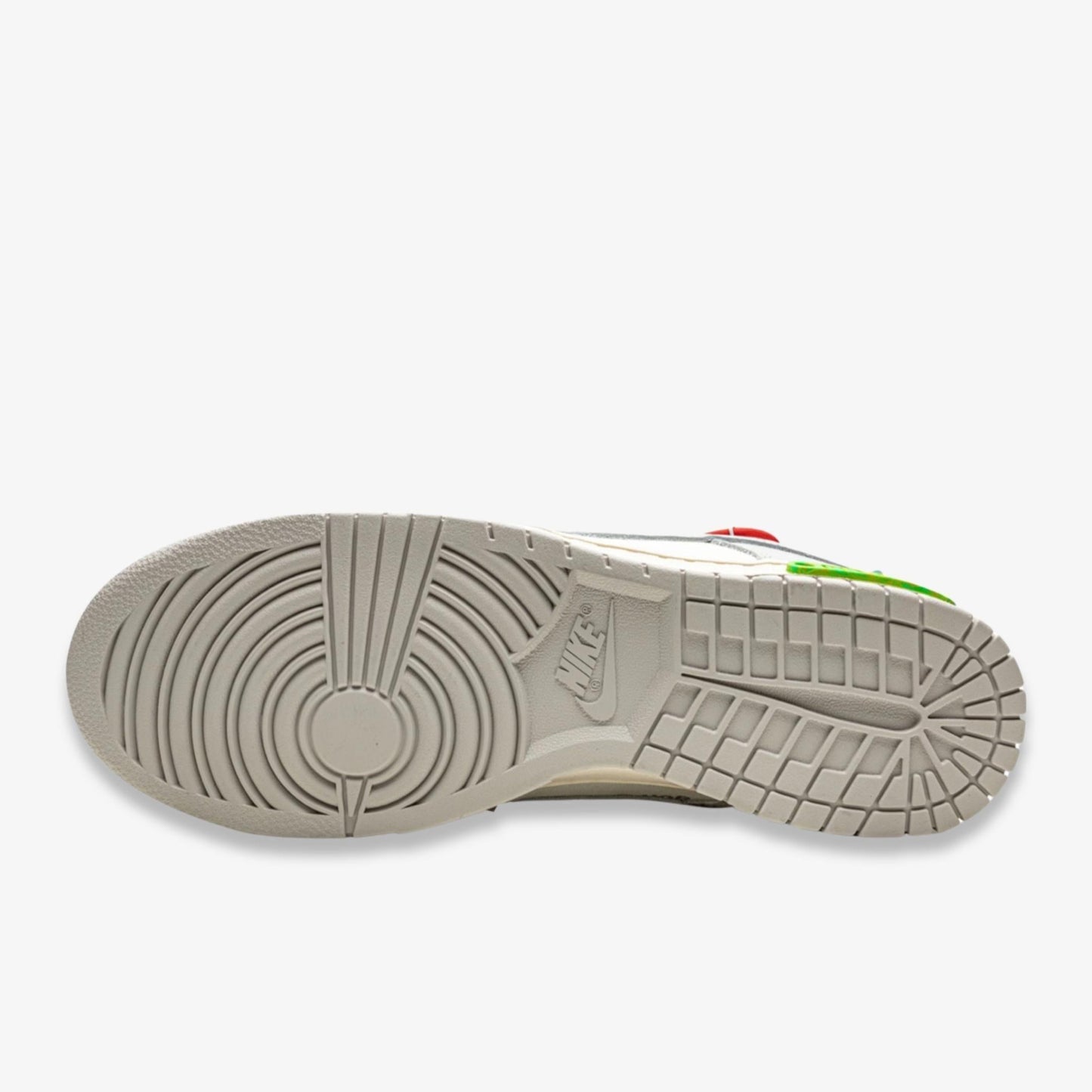 Nike Dunk Low x Off-White 'Lot 23 of 50' (2021) [DM1602-126] Athletic Basketball Skateboarding Sports Sneakers in Sail / Neutral Grey - Habanero Red for Unisex Adult Mens - AVBL MRKT (5)