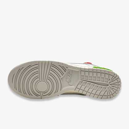 Nike Dunk Low x Off-White 'Lot 23 of 50' (2021) [DM1602-126] Athletic Basketball Skateboarding Sports Sneakers in Sail / Neutral Grey - Habanero Red for Unisex Adult Mens - AVBL MRKT (5)