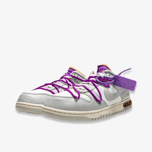 Nike Dunk Low x Off-White 'Lot 28 of 50' (2021) [DM1602-111] Athletic Basketball Skateboarding Sports Sneakers in Sail / Neutral Grey - Hyper Violet for Unisex Adult Mens - AVBL MRKT (1)