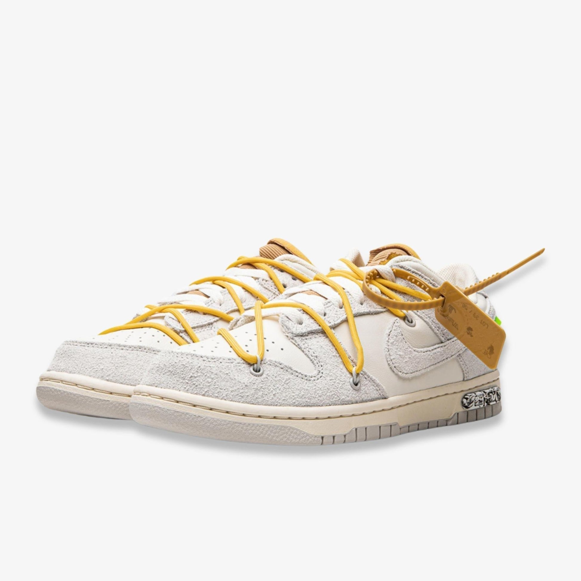 Nike Dunk Low x Off-White 'Lot 39 of 50' (2021) [DJ0950-109] Athletic Basketball Skateboarding Sports Sneakers in Sail / Neutral Grey - Amarillo for Unisex Adult Mens - AVBL MRKT (1)