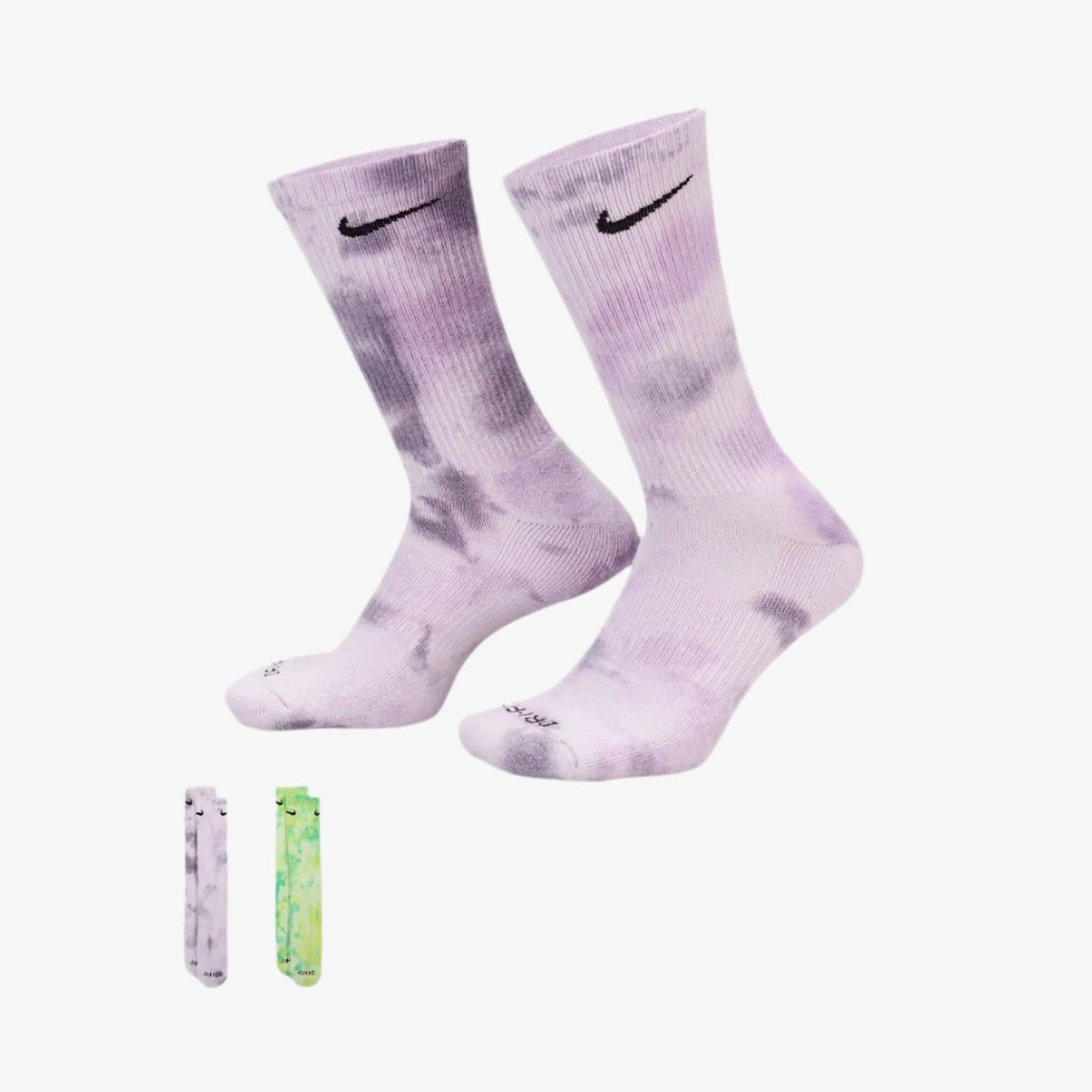Nike Everyday Plus Cushioned High Crew Socks (2 Pack) Multicolor [FJ0747-905] Casual Fashion Cozy for Unisex Adult Mens Womens Kids GS Youth Hypebeast - AVBL MRKT (1)