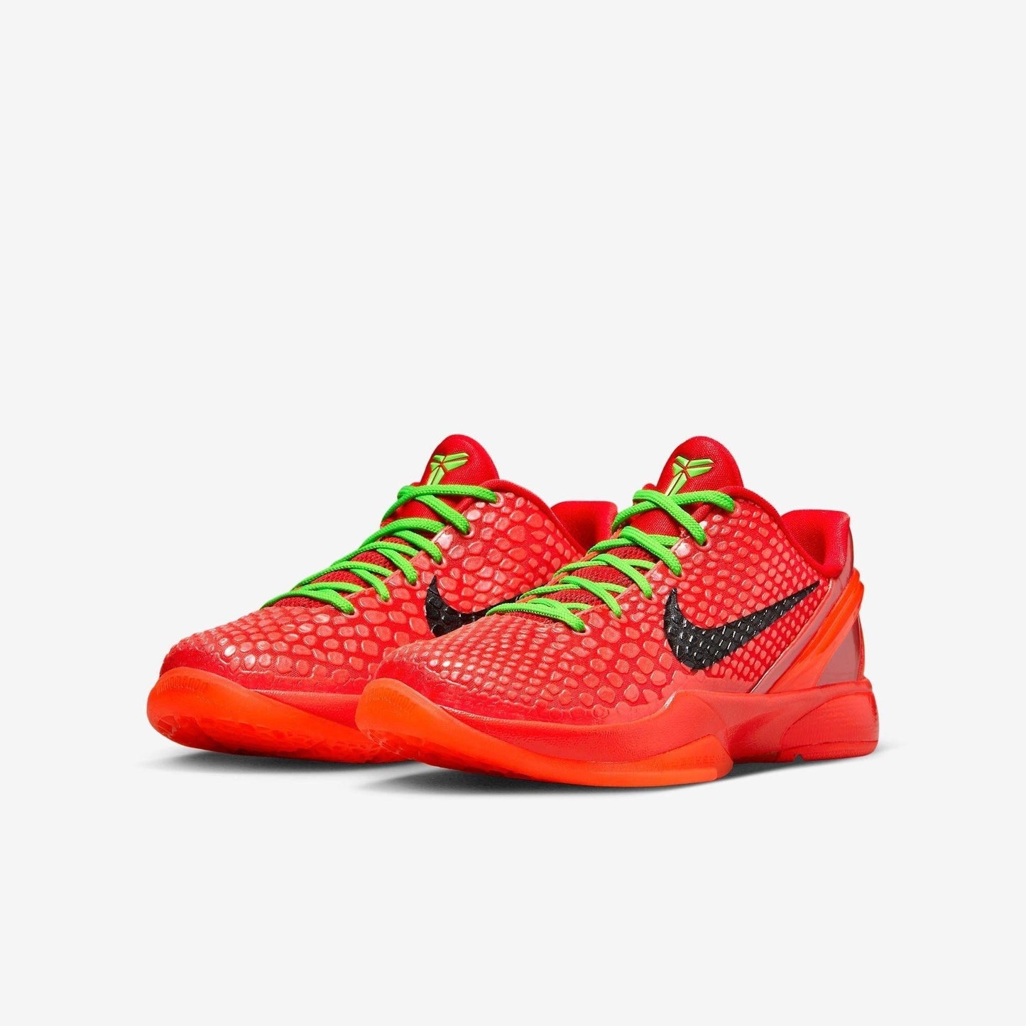 Nike Kobe 6 Protro 'Reverse Grinch' (2023) (GS) [FV9676-600] Athletic Basketball Sports Sneakers in Bright Crimson / Black - Electric Green for Unisex Youth Kids Junior Boys Girls - AVBL MRKT (1)