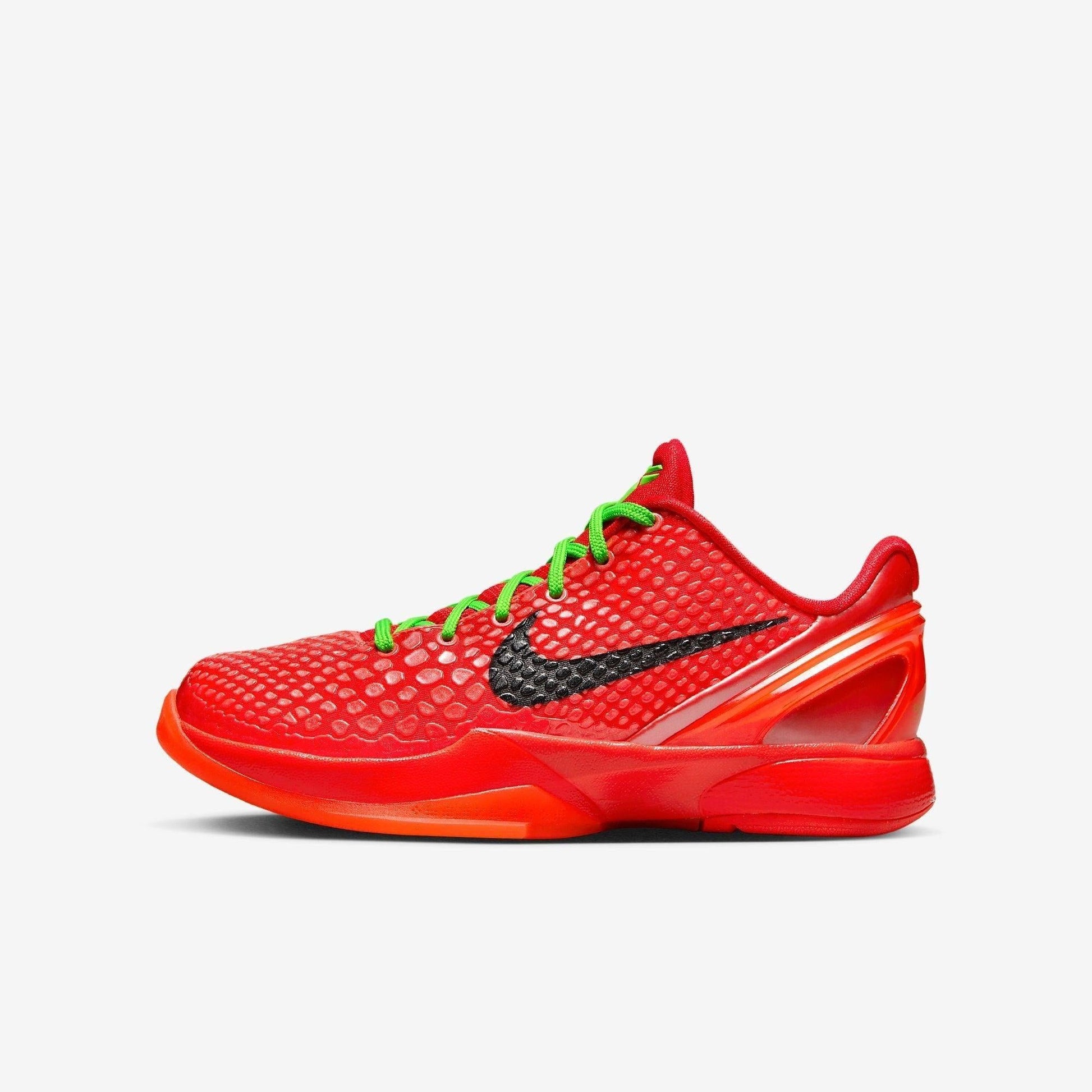 Nike Kobe 6 Protro 'Reverse Grinch' (2023) (GS) [FV9676-600] Athletic Basketball Sports Sneakers in Bright Crimson / Black - Electric Green for Unisex Youth Kids Junior Boys Girls - AVBL MRKT (2)