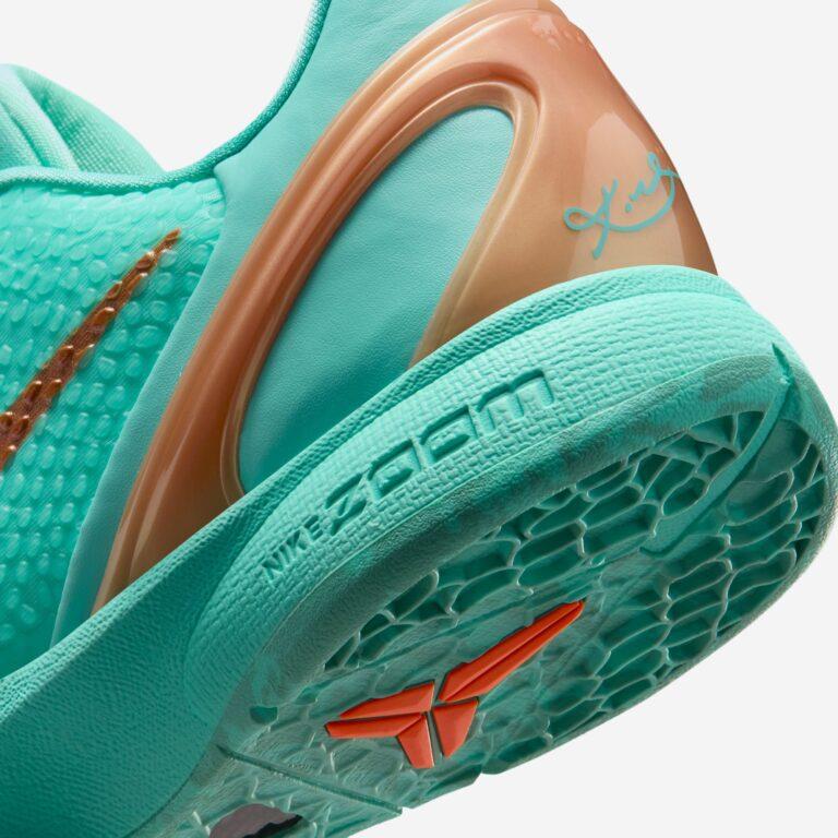 Nike Kobe 6 Protro x Jalen Brunson 'Statue of Liberty' (2025) [IQ5774-300] Athletic Basketball Sports Sneakers in Hyper Turquoise / Metallic Copper for Unisex Adult Mens - AVBL MRKT (8)