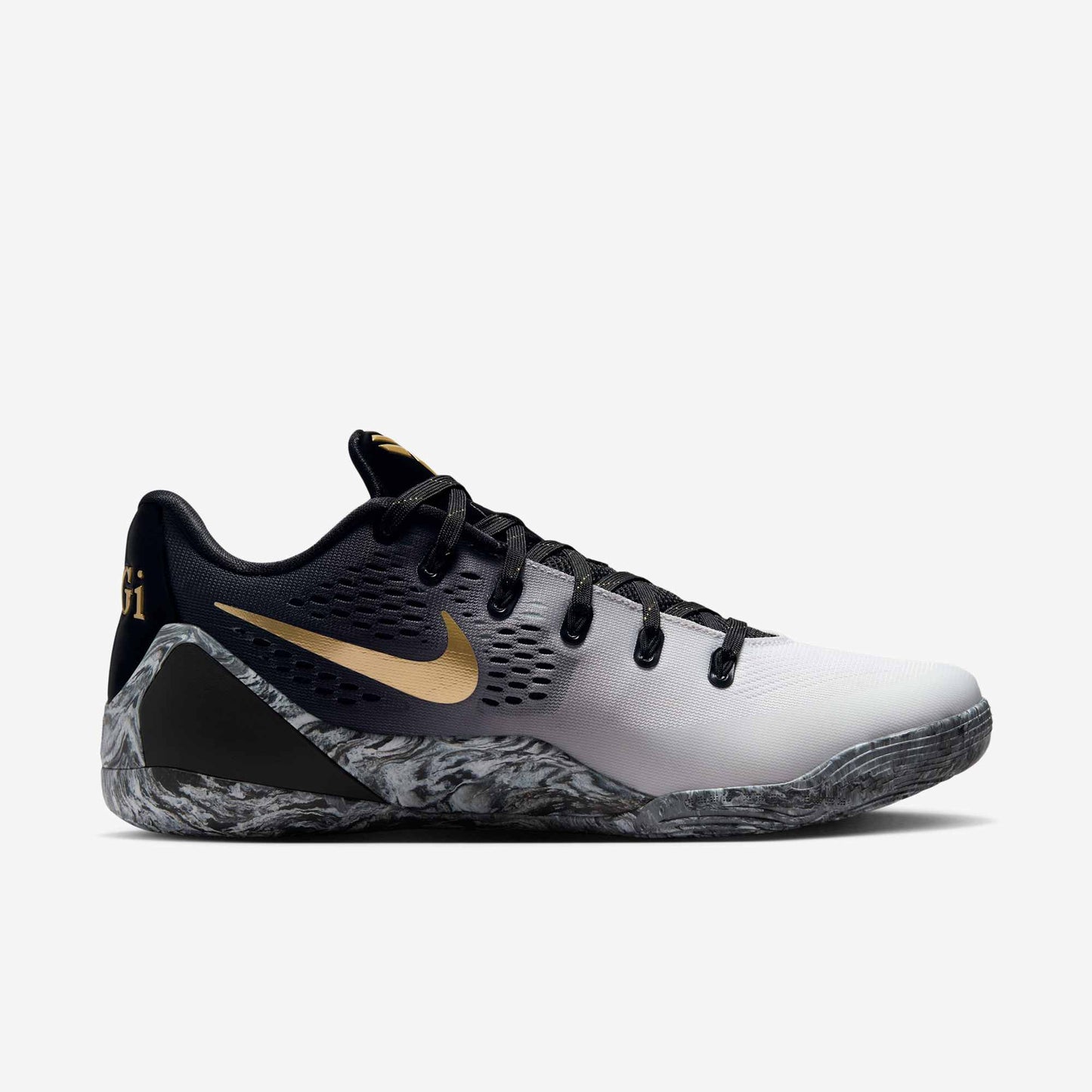 Nike Kobe 9 Elite Low EM Protro 'Mambacita' (2025) [FZ7333-002] Athletic Basketball Sports Sneakers in Black / White - Metallic Gold for Unisex Adult Mens - AVBL MRKT (4)