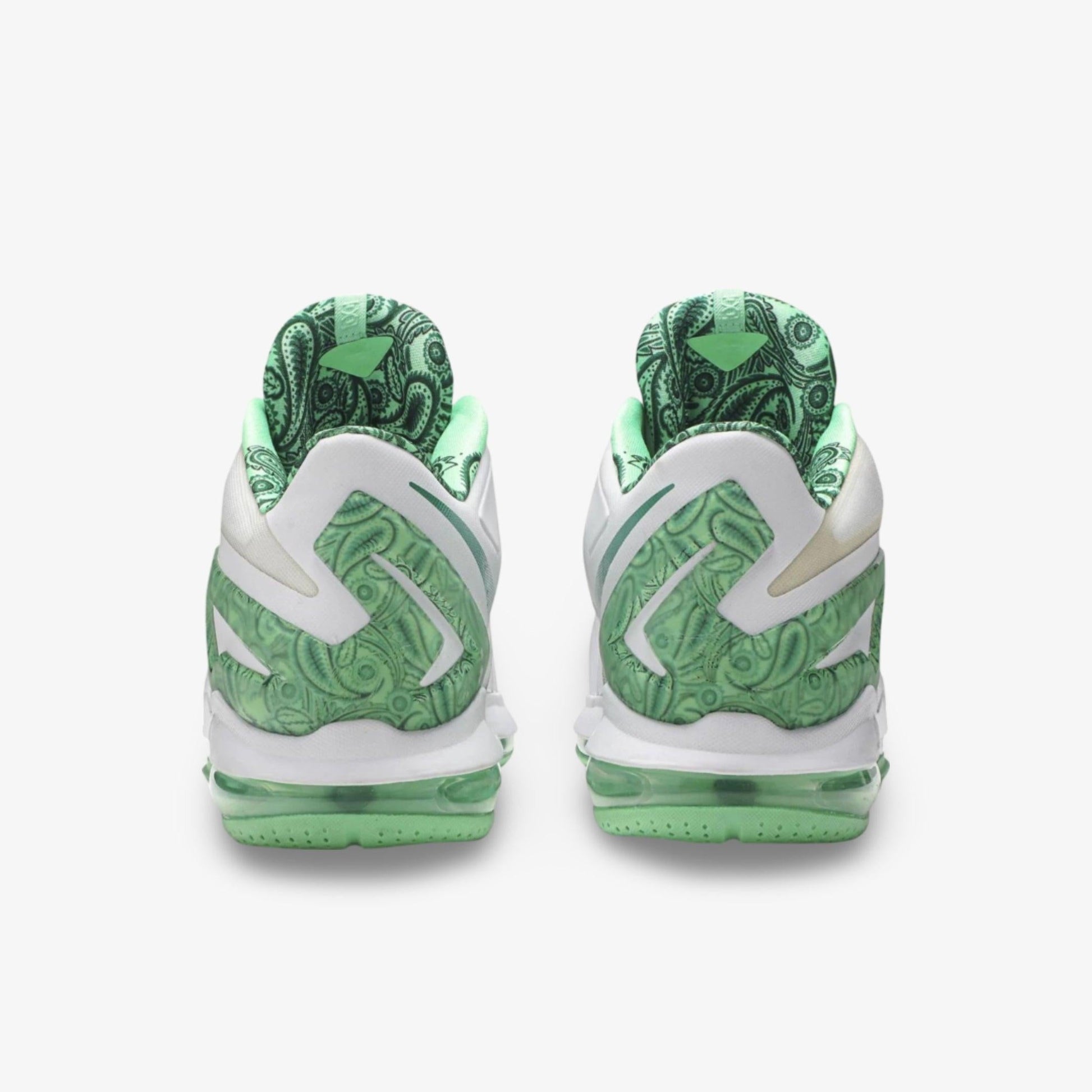 Nike LeBron 11 Low 'Easter' (2014) [642849-100] Athletic Basketball Sports Sneakers in White / Green Metallic for Unisex Adult Mens - AVBL MRKT (5)