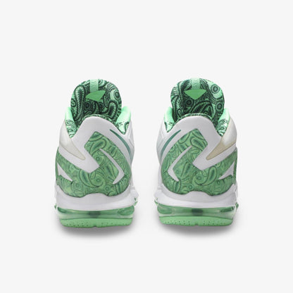 Nike LeBron 11 Low 'Easter' (2014) [642849-100] Athletic Basketball Sports Sneakers in White / Green Metallic for Unisex Adult Mens - AVBL MRKT (5)