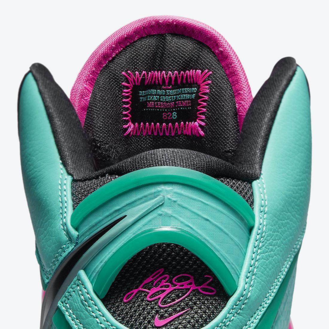 Nike LeBron 8 QS 'South Beach' (2021) [CZ0328-400] Athletic Basketball Sports Sneakers in Retro / Black - Pink Flash - Aqua for Unisex Adult Mens - AVBL MRKT (11)