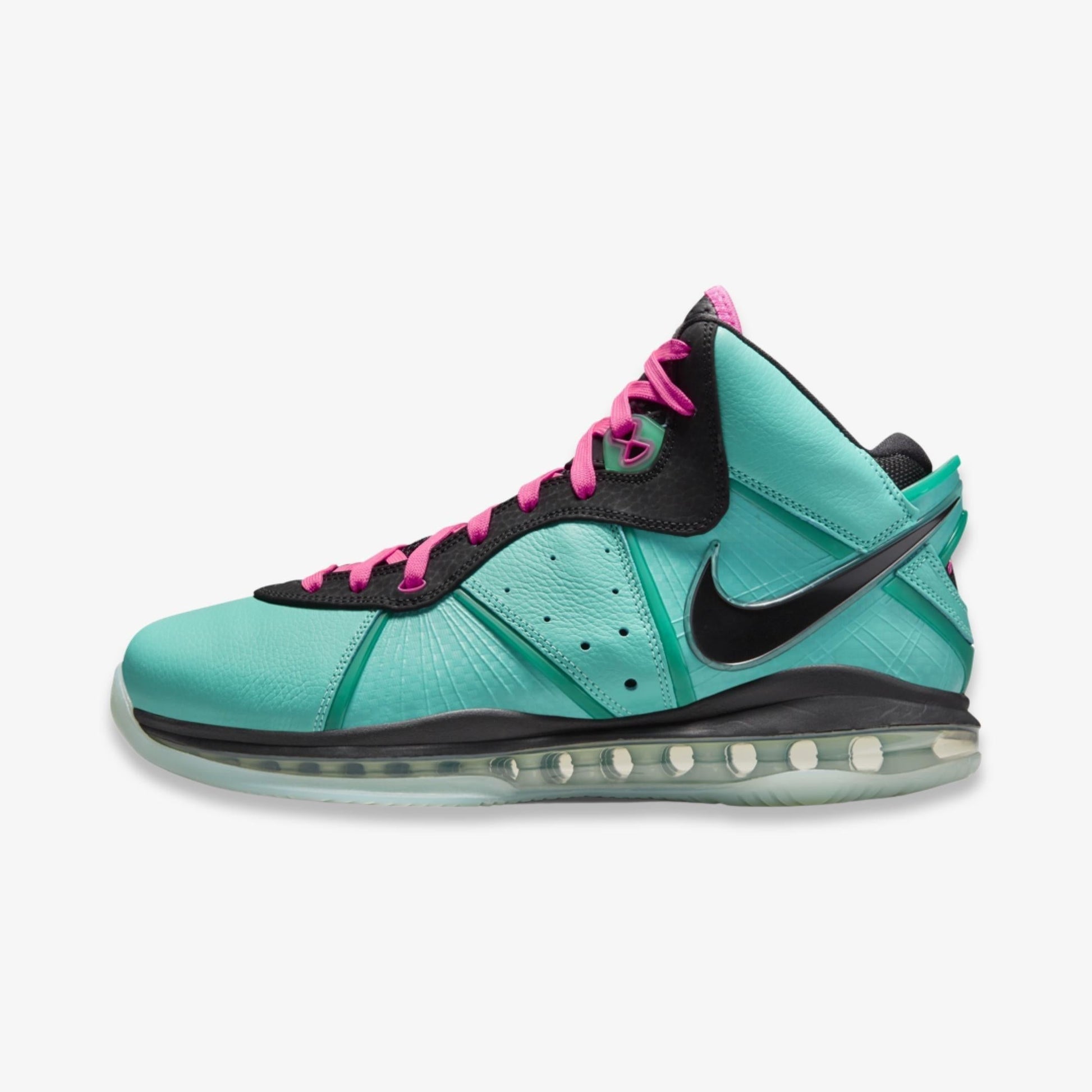 Nike LeBron 8 QS 'South Beach' (2021) [CZ0328-400] Athletic Basketball Sports Sneakers in Retro / Black - Pink Flash - Aqua for Unisex Adult Mens - AVBL MRKT (2)