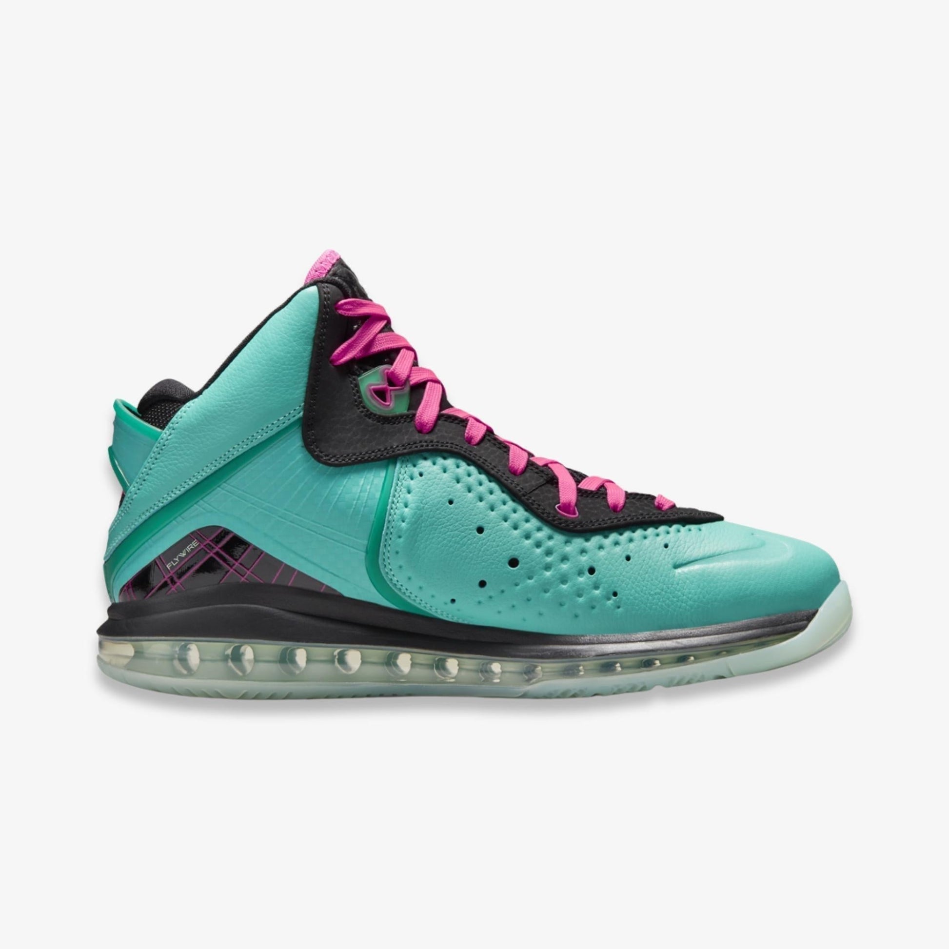 Nike LeBron 8 QS 'South Beach' (2021) [CZ0328-400] Athletic Basketball Sports Sneakers in Retro / Black - Pink Flash - Aqua for Unisex Adult Mens - AVBL MRKT (4)