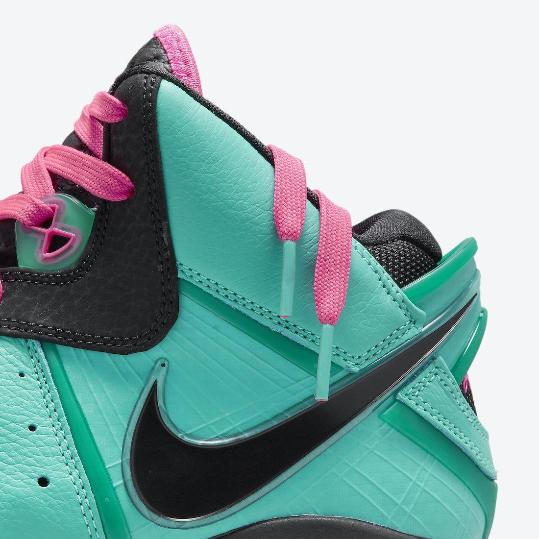 Nike LeBron 8 QS 'South Beach' (2021) [CZ0328-400] Athletic Basketball Sports Sneakers in Retro / Black - Pink Flash - Aqua for Unisex Adult Mens - AVBL MRKT (5)