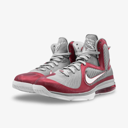 Nike LeBron 9 'Ohio State' (2012) [469764-601] Athletic Basketball Sports Sneakers in Sport Red / White - Wolf Grey for Unisex Adult Mens - AVBL MRKT (1)