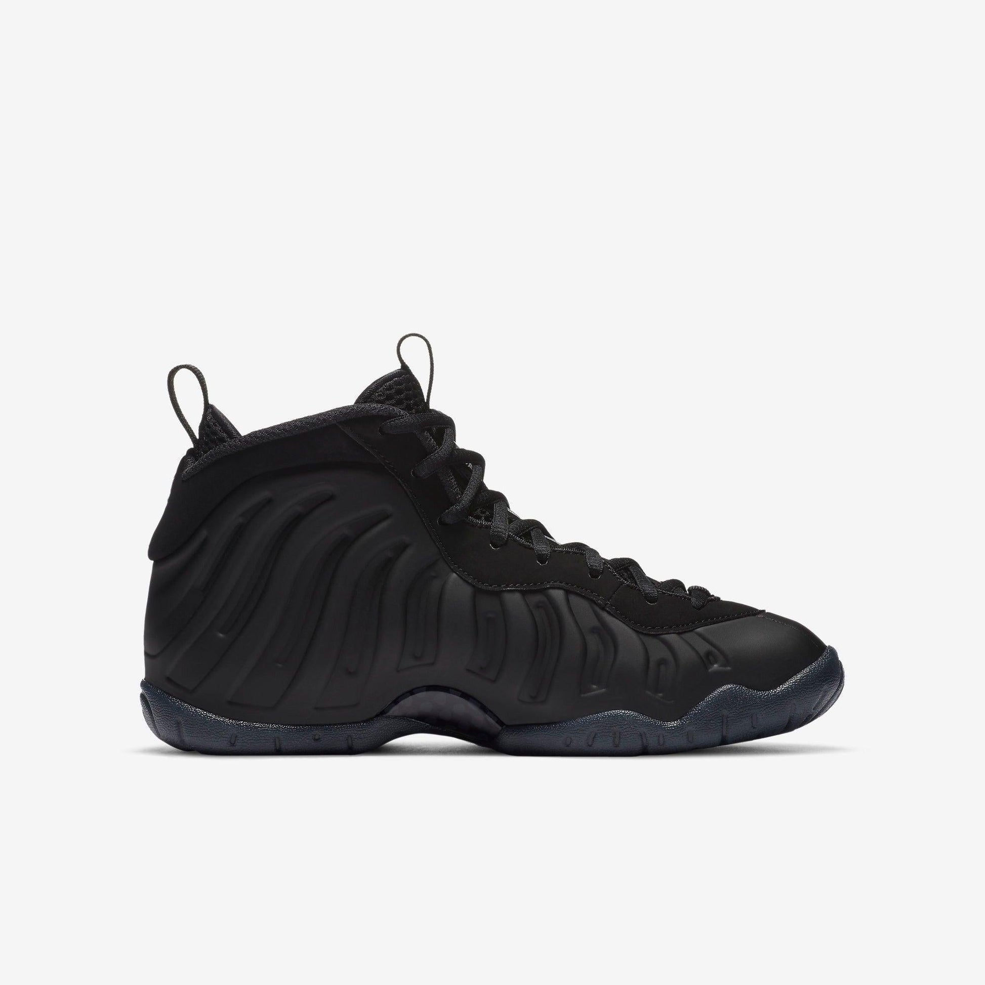 Nike Little Foamposite One 'Anthracite' (2020) (GS) [644791-014] Athletic Basketball Sports Sneakers in Black / Wolf Grey - Anthracite for Unisex Youth Kids Junior Boys Girls - AVBL MRKT (4)