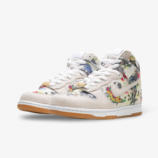 Nike SB Dunk High OG QS x Supreme 'Rammellzee' (2023) [FD8779-100] Athletic Basketball Skateboarding Sports Sneakers in White / White - Multi-Color for Unisex Adult Mens - AVBL MRKT (1)