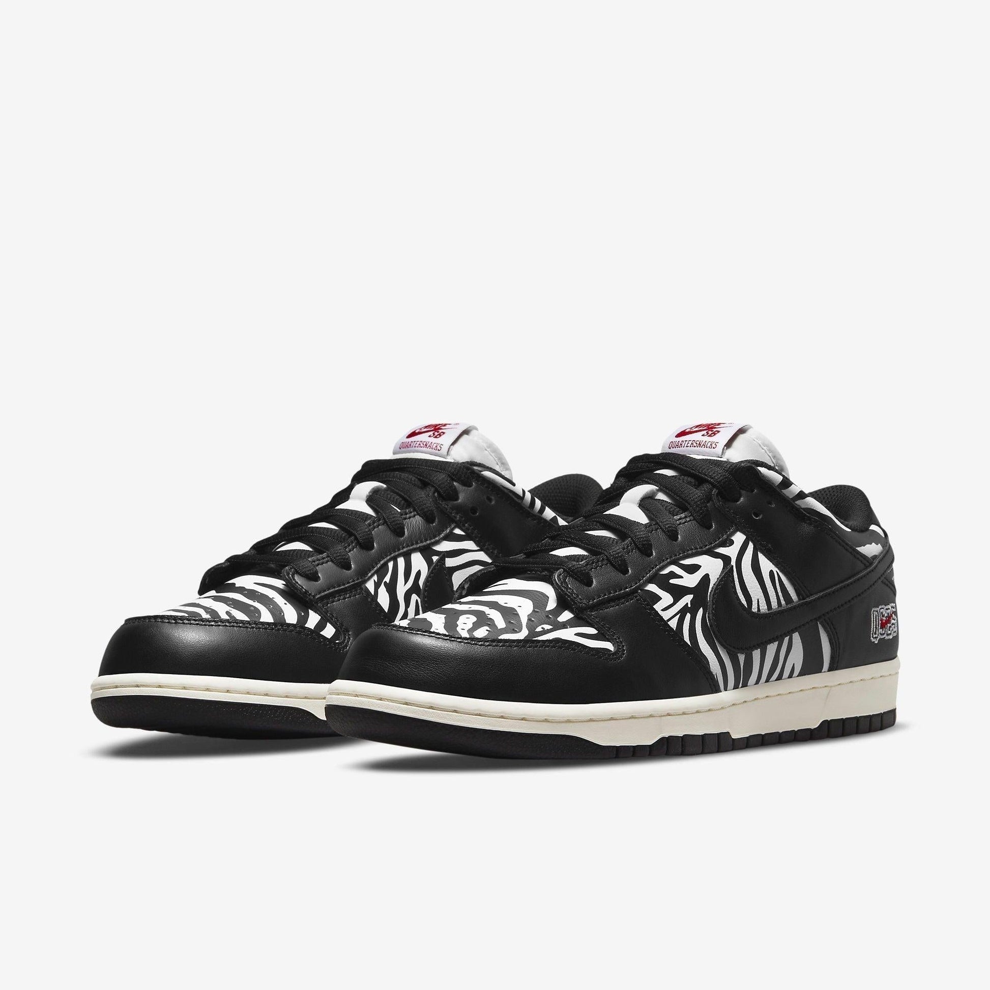 Nike SB Dunk Low OG QS x Quartersnacks 'Zebra' (2021) [DM3510-001] Athletic Basketball Skateboarding Sports Sneakers in Black / White for Unisex Adult Mens - AVBL MRKT (1)