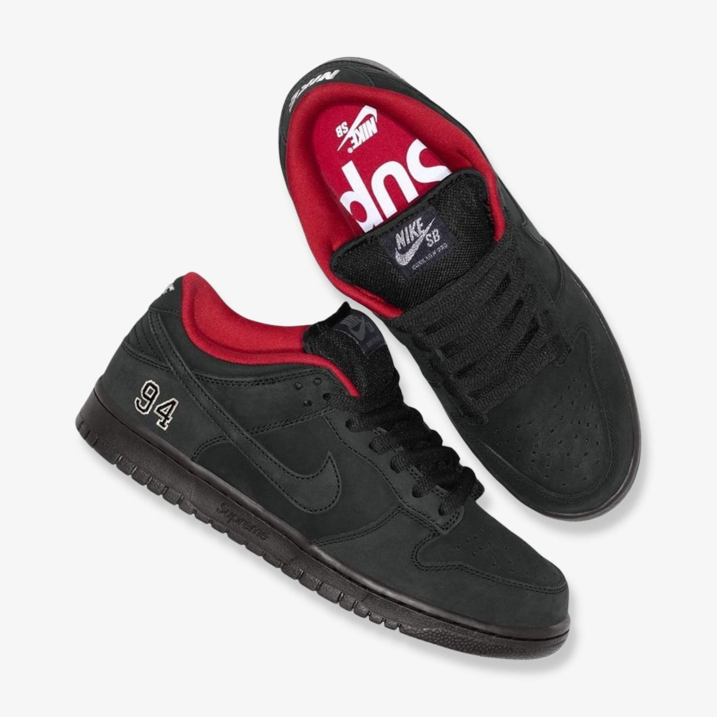 Nike SB Dunk Low OG QS x Supreme 'Black' (2025) [HQ8487-001] Athletic Basketball Skateboarding Sports Sneakers in Black / Black - Black for Unisex Adult Mens - AVBL MRKT (1)