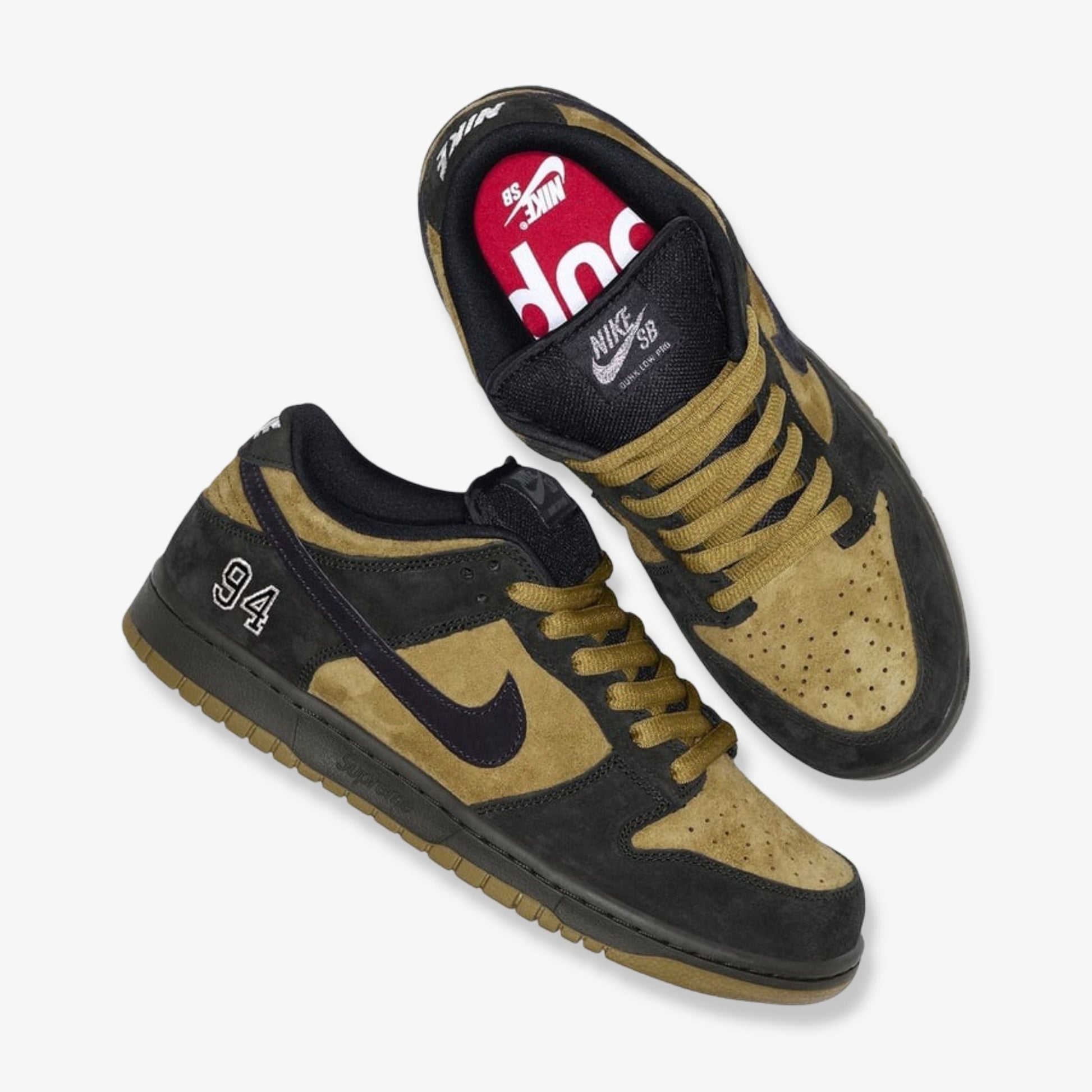 Nike SB Dunk Low OG QS x Supreme 'Hulk / Camper Green' (2025) [HQ8487-300] Athletic Basketball Skateboarding Sports Sneakers in Camper Green / Camper Green - Black for Unisex Adult Mens - AVBL MRKT (1)