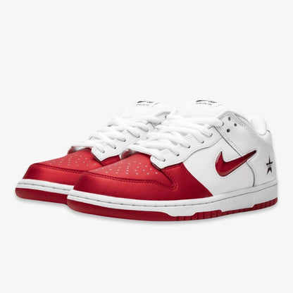 Nike SB Dunk Low OG QS x Supreme 'Jewel Swoosh Varsity Red / White' (2019) [CK3480-600] Athletic Basketball Skateboarding Sports Sneakers in Varsity Red / Varsity Red - White for Unisex Adult Mens - AVBL MRKT (1)