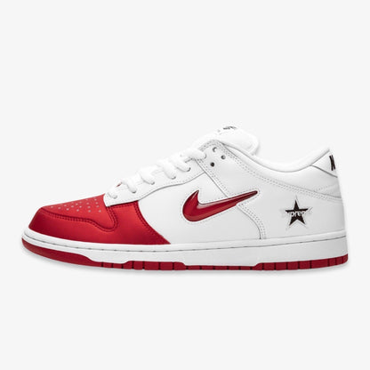 Nike SB Dunk Low OG QS x Supreme 'Jewel Swoosh Varsity Red / White' (2019) [CK3480-600] Athletic Basketball Skateboarding Sports Sneakers in Varsity Red / Varsity Red - White for Unisex Adult Mens - AVBL MRKT (2)