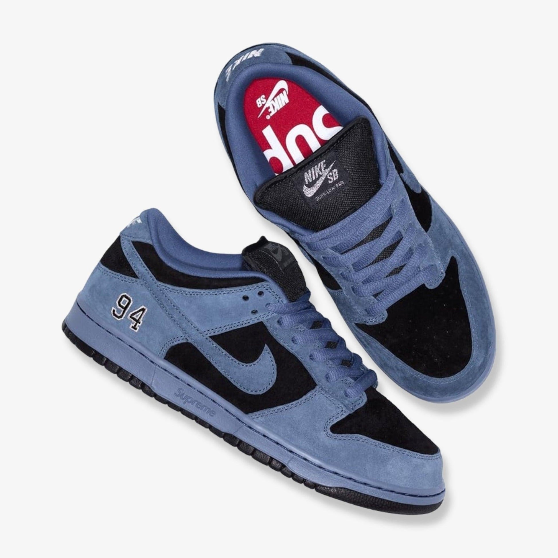 Nike SB Dunk Low OG QS x Supreme 'Ocean Fog' (2025) [HQ8487-400] Athletic Basketball Skateboarding Sports Sneakers in Ocean Fog / Ocean Fog - Black for Unisex Adult Mens - AVBL MRKT (1)