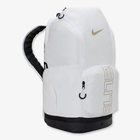 Nike Varsity Elite Backpack (32L) White / Metallic Gold [HM9965-100] Casual Fashion Bookbag for Unisex Adult Mens Womens Kids GS Youth Hypebeast - AVBL MRKT (1)