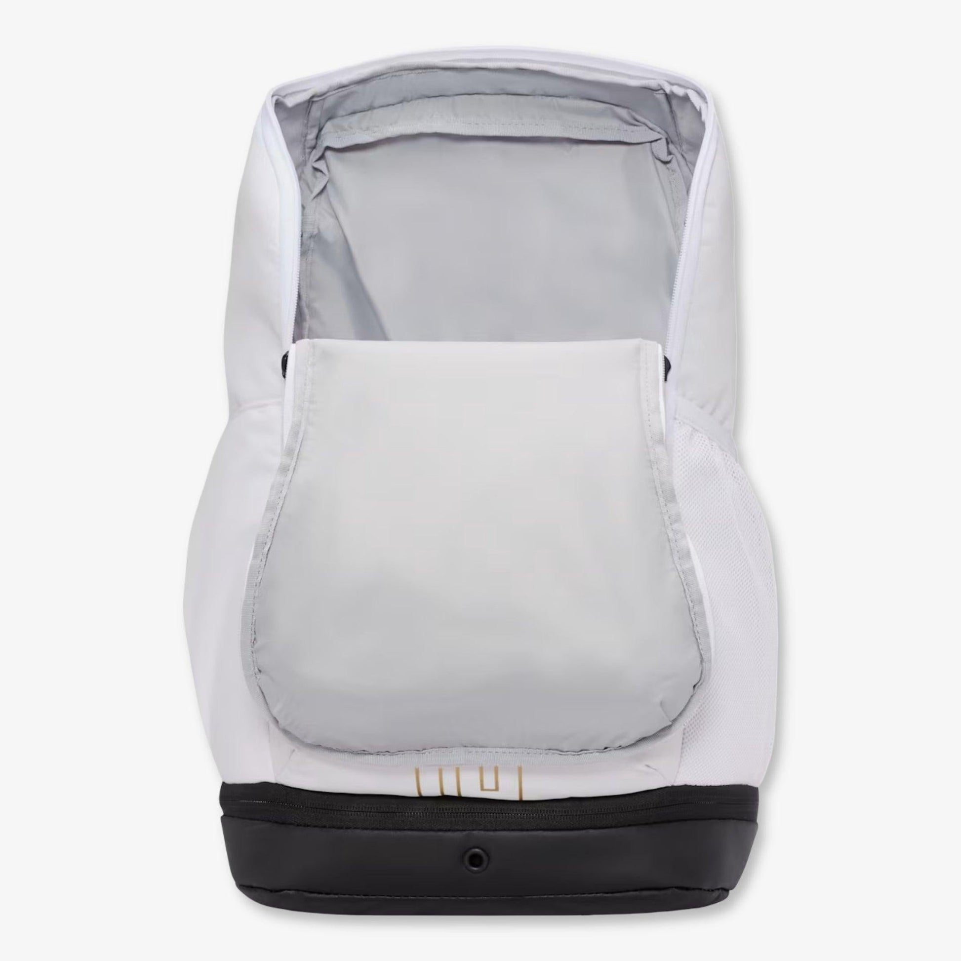 Nike Varsity Elite Backpack (32L) White / Metallic Gold [HM9965-100] Casual Fashion Bookbag for Unisex Adult Mens Womens Kids GS Youth Hypebeast - AVBL MRKT (5)