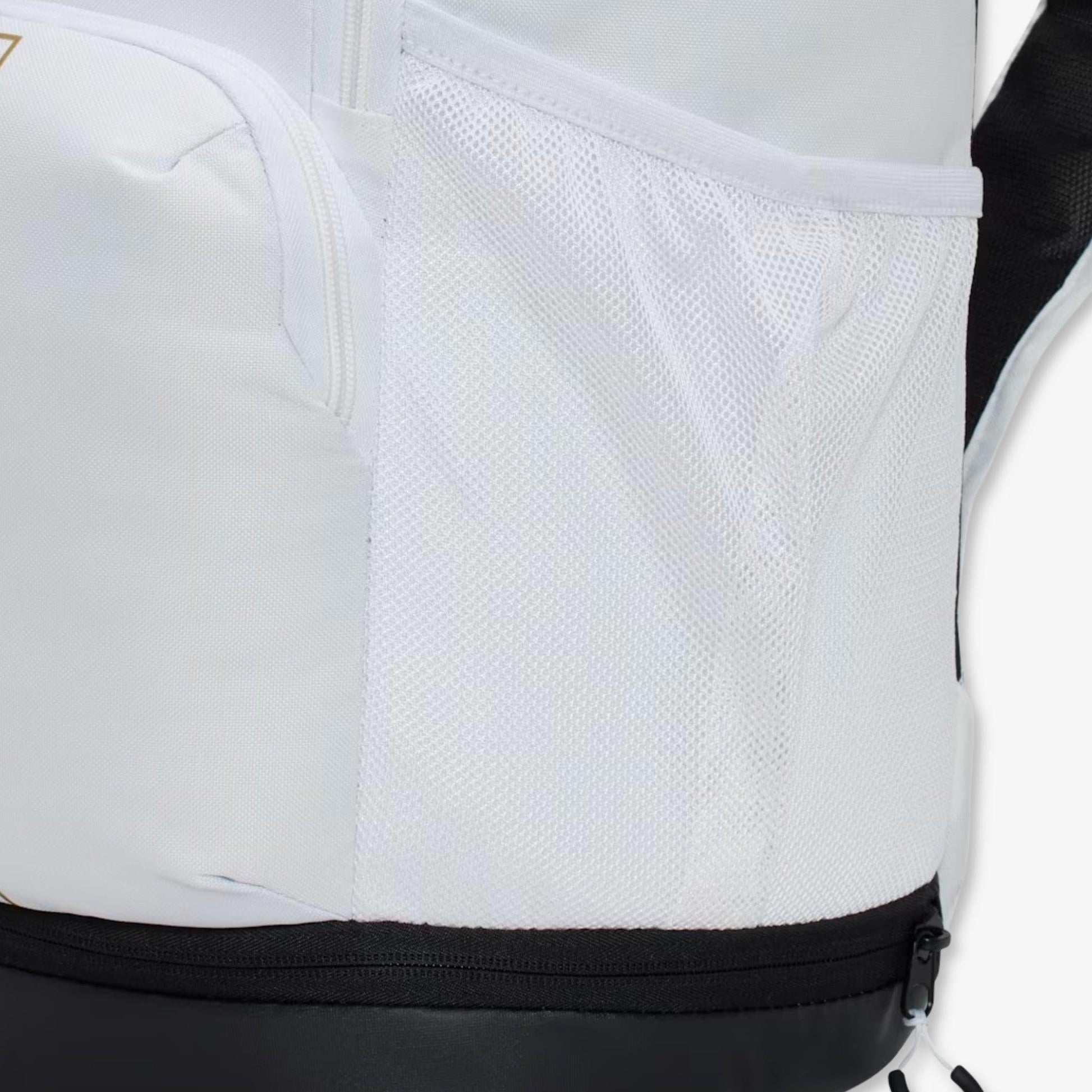 Nike Varsity Elite Backpack (32L) White / Metallic Gold [HM9965-100] Casual Fashion Bookbag for Unisex Adult Mens Womens Kids GS Youth Hypebeast - AVBL MRKT (9)