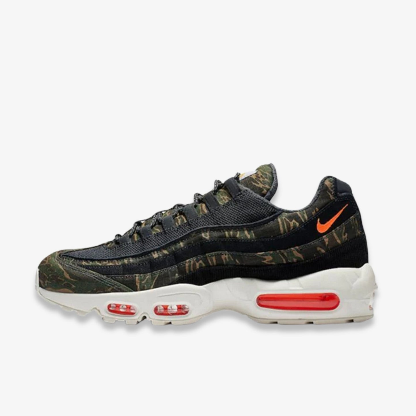 Nike x Carhartt WIP Air Max 95 'Camo' (2018) [AV3866-001] Athletic Casual Fashion Running Sports Sneakers in Black / Total Orange - Sail for Unisex Adult Mens - AVBL MRKT (2)