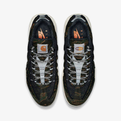 Nike x Carhartt WIP Air Max 95 'Camo' (2018) [AV3866-001] Athletic Casual Fashion Running Sports Sneakers in Black / Total Orange - Sail for Unisex Adult Mens - AVBL MRKT (4)