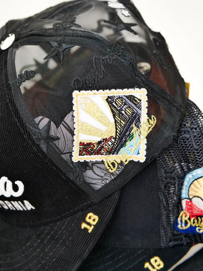 OG BA: From the Bay to the World Trucker (Black Corduroy/Mesh) - AVBL MRKT (2)
