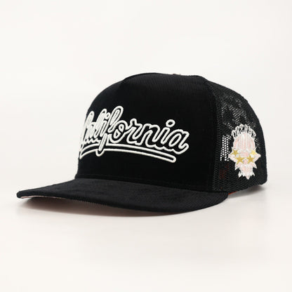 OG CA: Dreams on the West Trucker (Black Corduroy/Mesh) - AVBL MRKT (1)