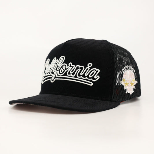 OG CA: Dreams on the West Trucker (Black Corduroy/Mesh) - AVBL MRKT (1)