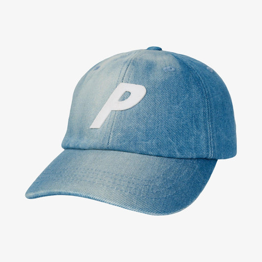 Palace 'P Logo' Denim 6-Panel Adjustable Cap Stone Wash (FW25) [P29H057] Casual Fashion Dad Hat for Unisex Adult Mens Womens Kids GS Youth Hypebeast - AVBL MRKT (1)