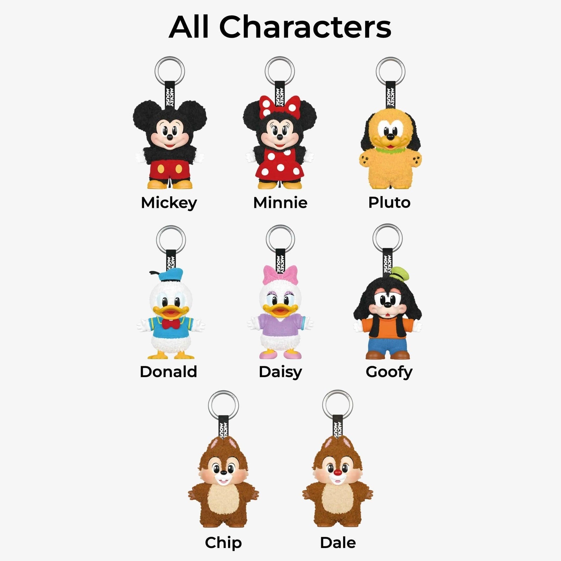 Pop Mart x Disney Mickey Family Cute Together Vinyl Face Plush Keychain (Complete Standard Set of 8 Characters + Secret Edition) Fashion Collectible Toy for Unisex Kids GS Youth Baby Toddler Adult Womens Hypebeast - AVBL MRKT (2)