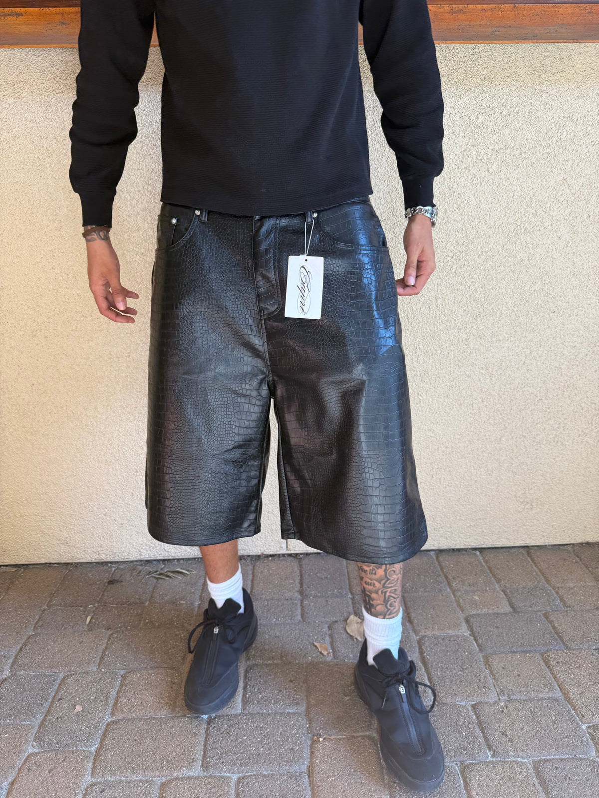 ProjectCapri CAPRI CROC LEATHER JORTS - AVBL MRKT (2)