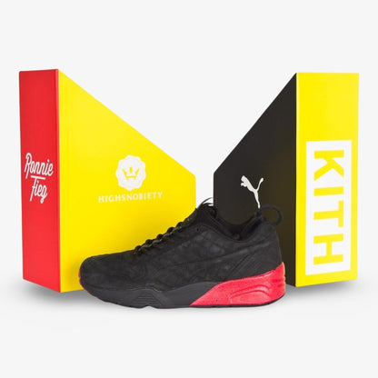 Puma x Kith x Ronnie Fieg x Highsnobiety R698 'A Tale of Two Cities' (2015) [360323-01] Athletic Casual Fashion Running Sports Sneakers in Black / Red for Unisex Adult Mens - AVBL MRKT (10)