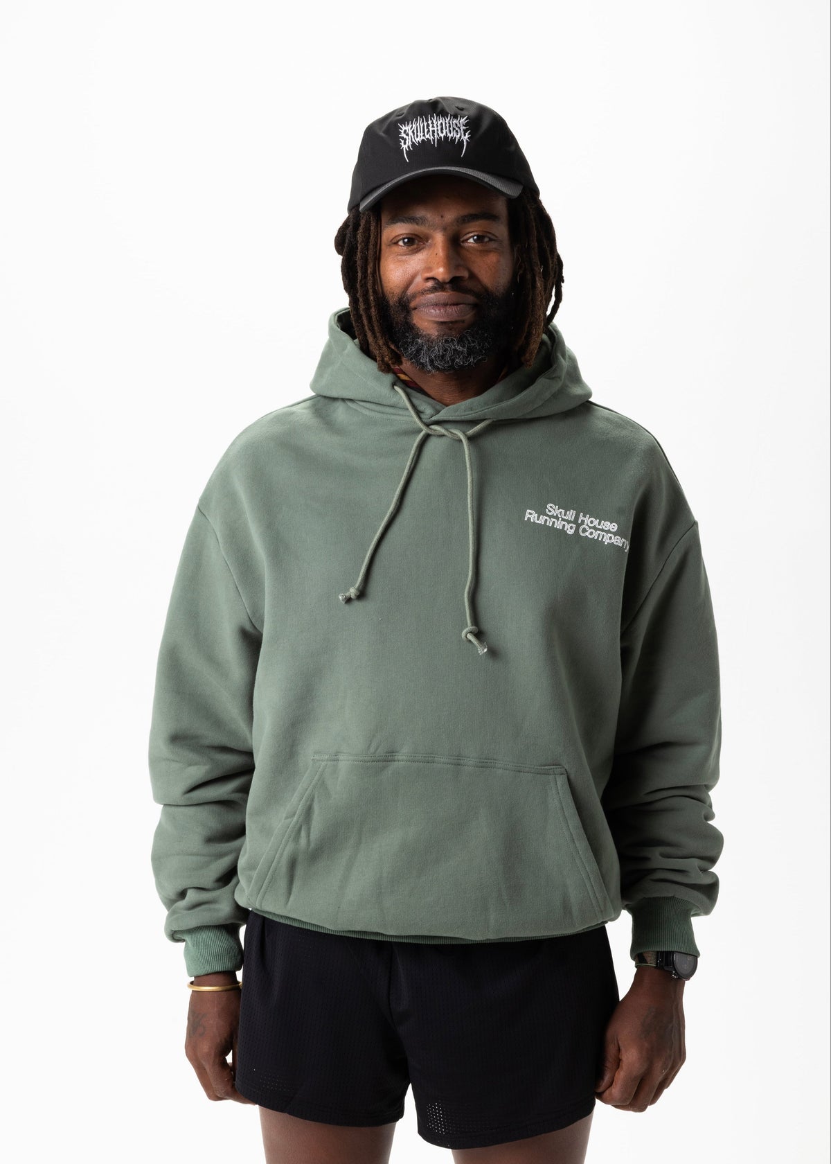 Skull House Running Company DIMENSIONS HOODIE, UNISEX - FOREST GREEN - AVBL MRKT (1)